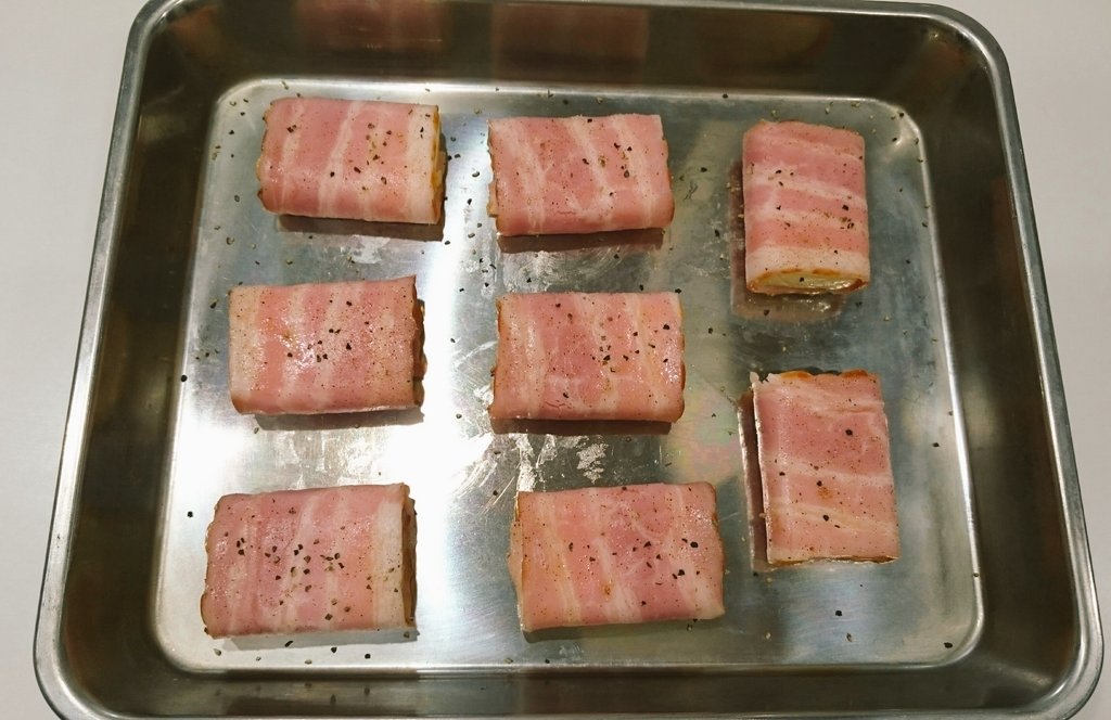 Qbbチーズをベーコンで包んで焼いたら悪魔度が増して全部うまくてやばい ツイートを見てすぐ作った人 アレンジレシピも集まる Togetter