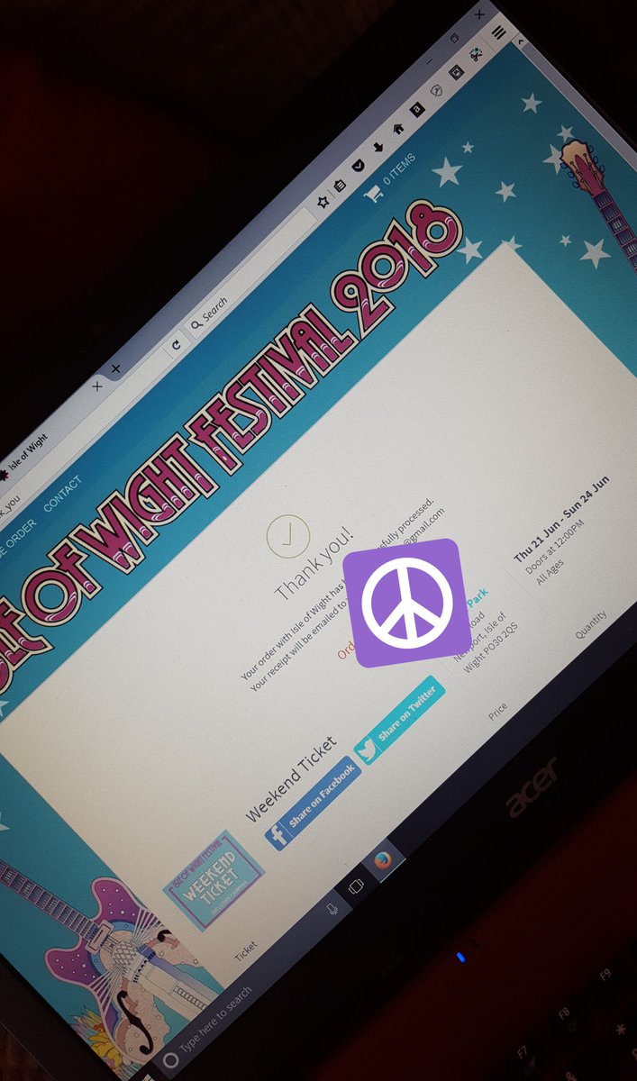 gemmbird82's tweet photo. Woo hoo ticket booked @IsleOfWightFest @JohnGiddings01 #SoExcited #MyFavouriteWeekend #IOW2018 #Obessessed #LivingForTheSummer #LetsDoThis https://t.co/M6Q5vay5vh