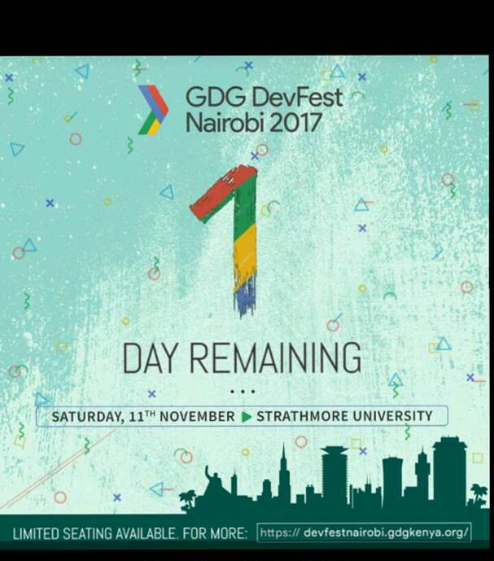 One more day to one of the biggest DevFests YET!
@GDGKimathiUni @gdg 
It's about to get lit 🔥
#DevFest17 #DevFestNairobi17