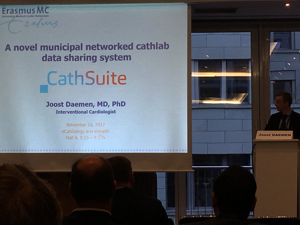 pauldub67's tweet photo. A novel municipal networked cathlab data sharing system by J.Daemen #ecardio2017 https://t.co/Em72vL1pVd