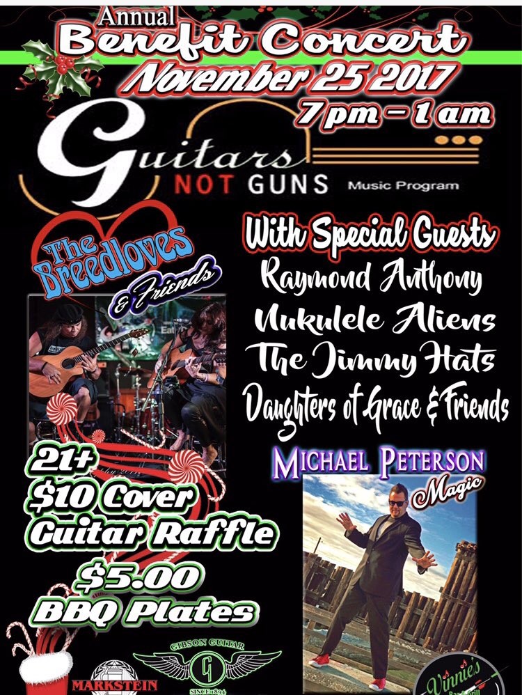 Guitars not Guns on Twitter and support a greatcause 