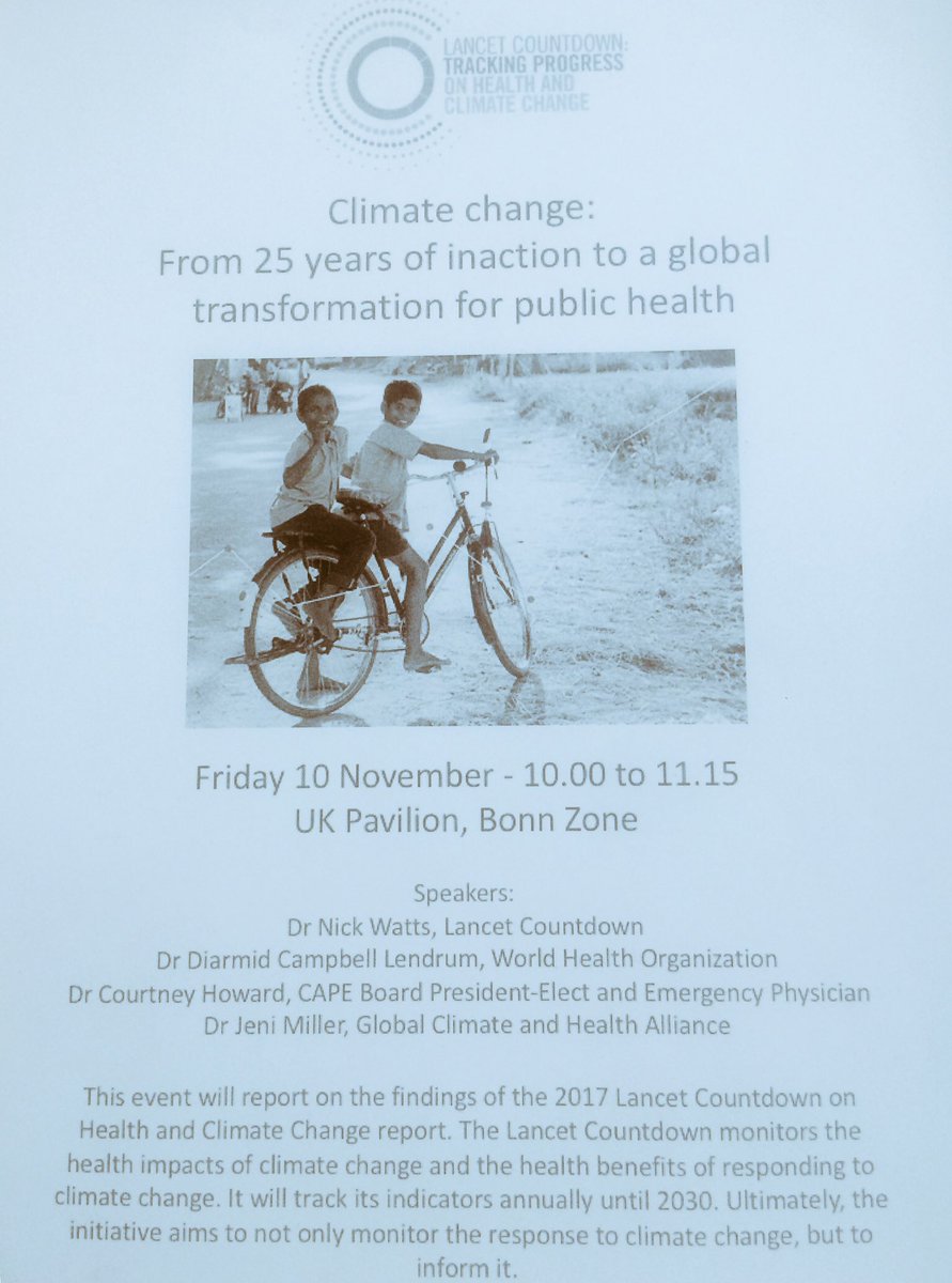 If you are around @COP23 make sure you join the @LancetCountdown event #healthandclimate - 10am, UK Pavilion (Bonn Zone) @medwma @ifmsa