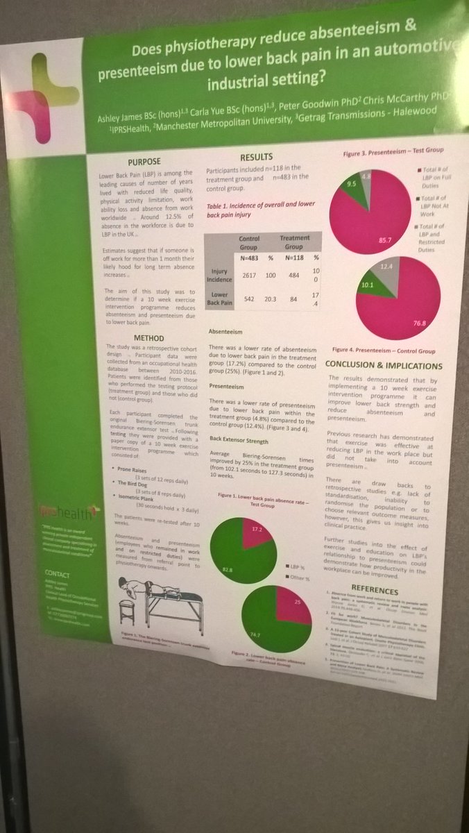 ashjamesphysio's tweet photo. The poster is up & it's time for a coffee for the day ahead at #PhysioUK2017 Be sure to stop by poster 163 if you here #BackPainAtWork https://t.co/1f0SBvatBZ
