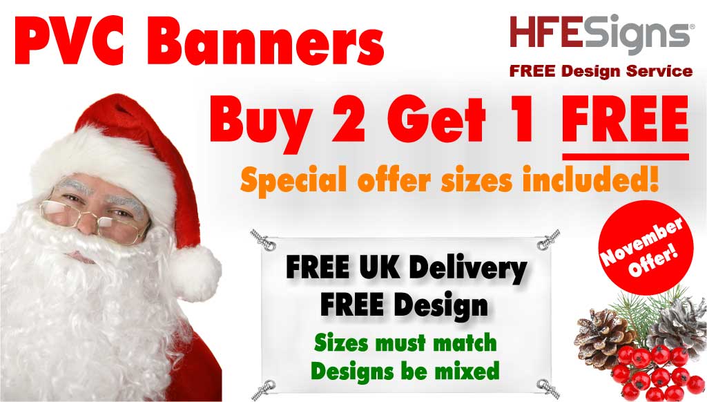HFESigns's tweet photo. Buy 2 PVC banners and get 1 free! #NovemberOffer https://t.co/EB6rIfc7V2 #HFESigns #print #banners #Christmas https://t.co/2jiGwMFRsO
