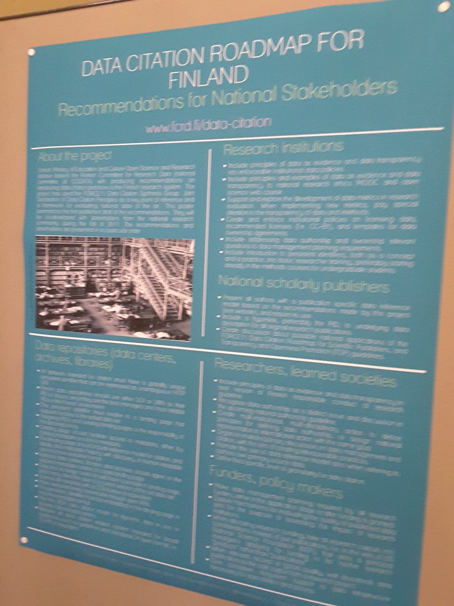 tsv_media's tweet photo. Heidi Laine is presenting data citation roadmap at #NWB2017, including recommendations to national scholarly publishers &amp; learned societies https://t.co/GqK5od0loC