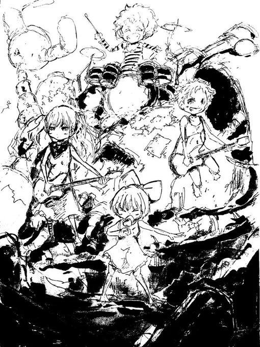 アナログ絵をアイビスに取り込んだら偶然不思議な効果出た 