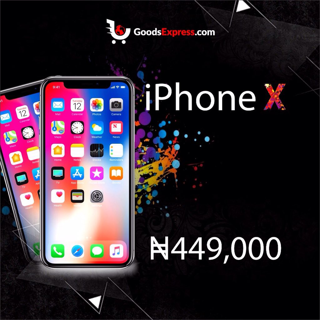 GoodsExpressNG's tweet photo. Amazing Iphone X Deal on Goods Express Nigeria.
Call us now on 01-6316330 to place your order asap!
#iphoneX #iphone #deals #goodsexpressng #shop #apple #amazon #bestbuy #ebay https://t.co/yS9PL9KTOP