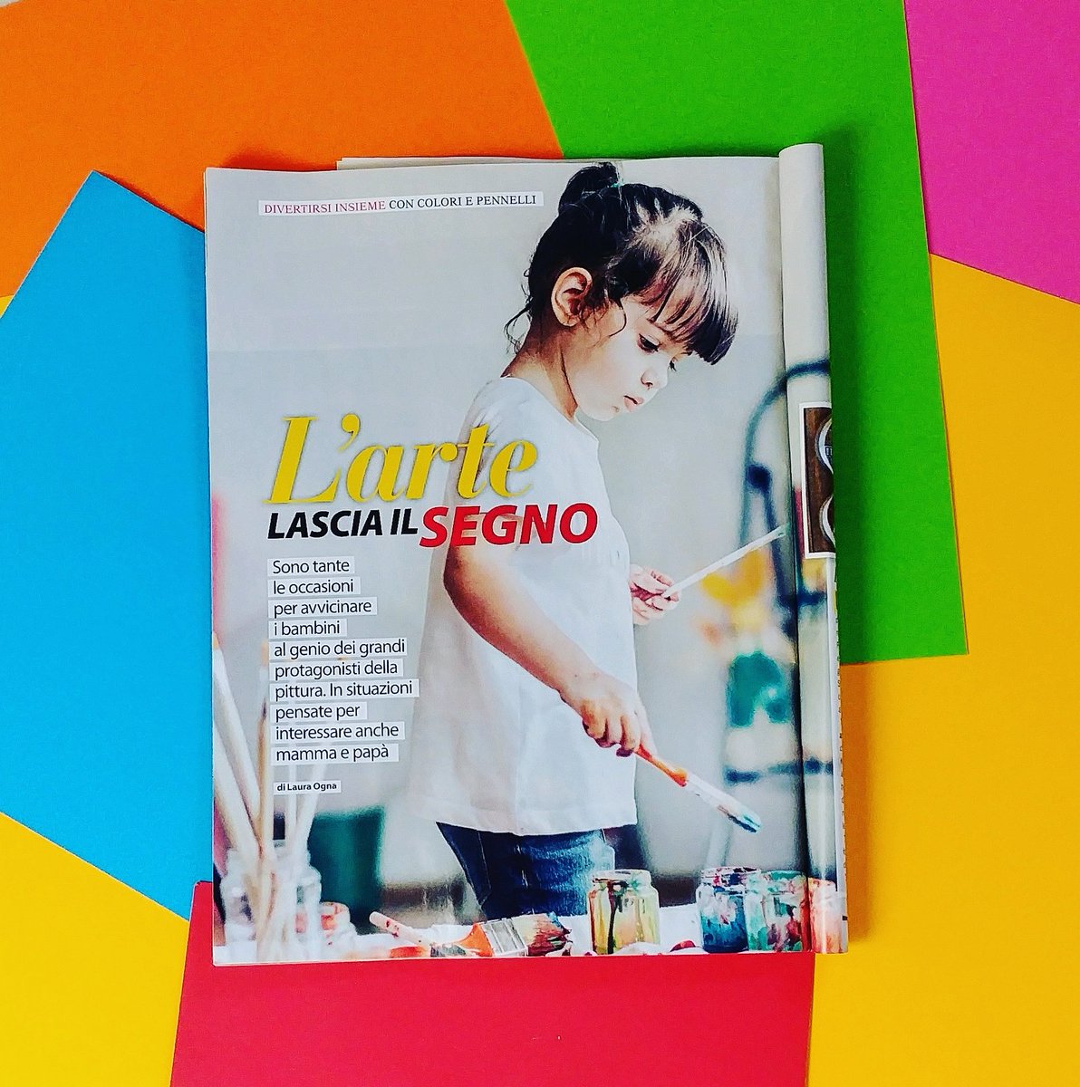 LauraOgna's tweet image. DIVERTIRSI INSIEME CON COLORI E PENNELLI 🐾 su @Insiememagazine  di novembre ora in edicola