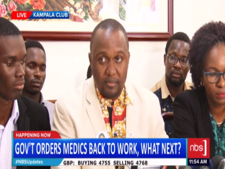 Dr. Obuku (President Uganda Medical Association): The chief organizer of all strikes in the medical fraternity is the government itself #NBSUpdates
