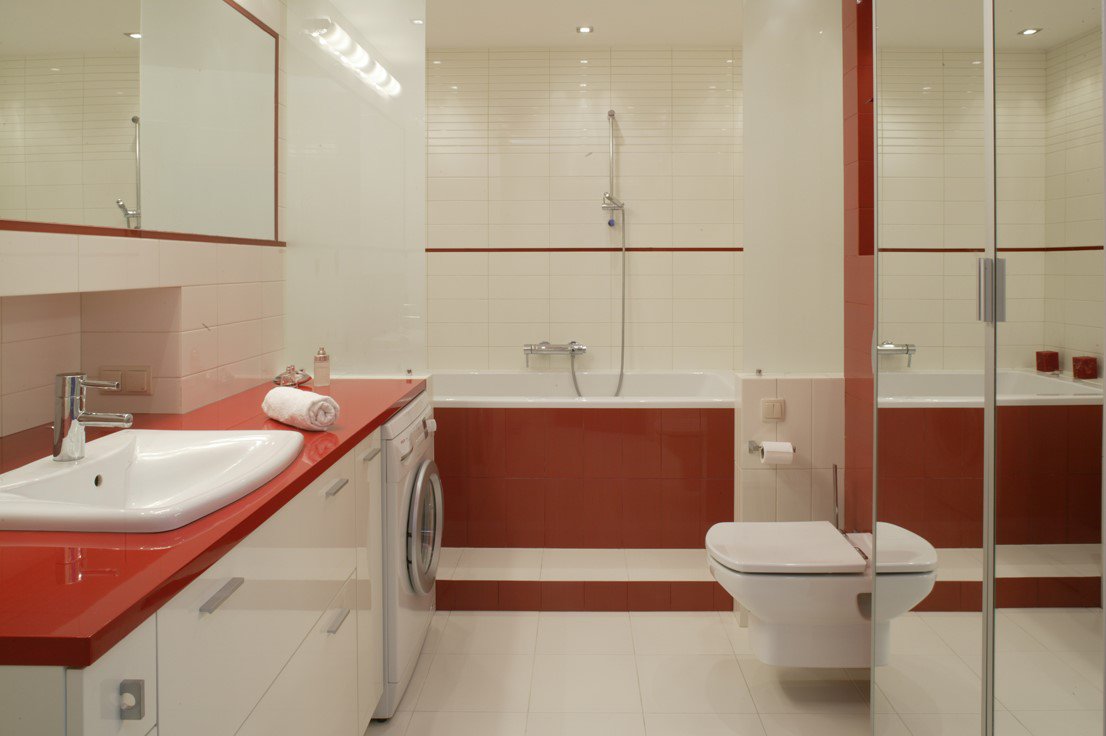 Back to the past: one of the first bathroom designs 😁😁<a href="/UkMagnolia/">Magnolia Design UK</a> #bathroom #bathroomdesign #pastdesign #redbathroom #whiteandred #moderndesign #interiordesign #designideas #bathroomideas #interiordesigner