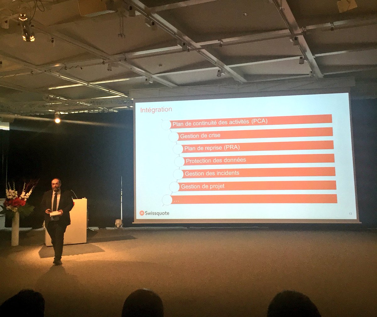 Conférence #cyberVD17 <a href="/EPFL/">EPFL</a> | Aperçu Gestion des cyber risques par @SwissquoteNews #VDtech