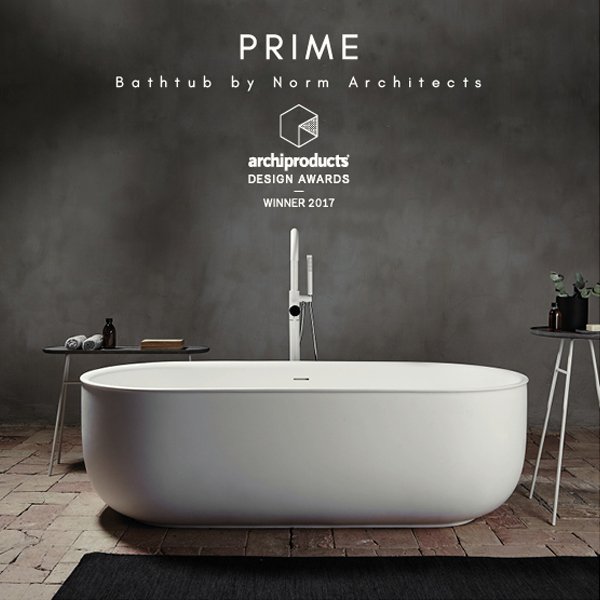 We are proud to announce that PRIME, our free-standing oval Solid Surface® #bathtub designed by <a href="/NormArchitects/">Norm Architects</a>, has won the second edition of the <a href="/archiproducts/">Archiproducts</a> Design #Awards international design competition in the Bathroom category!  >> goo.gl/RdEdBs