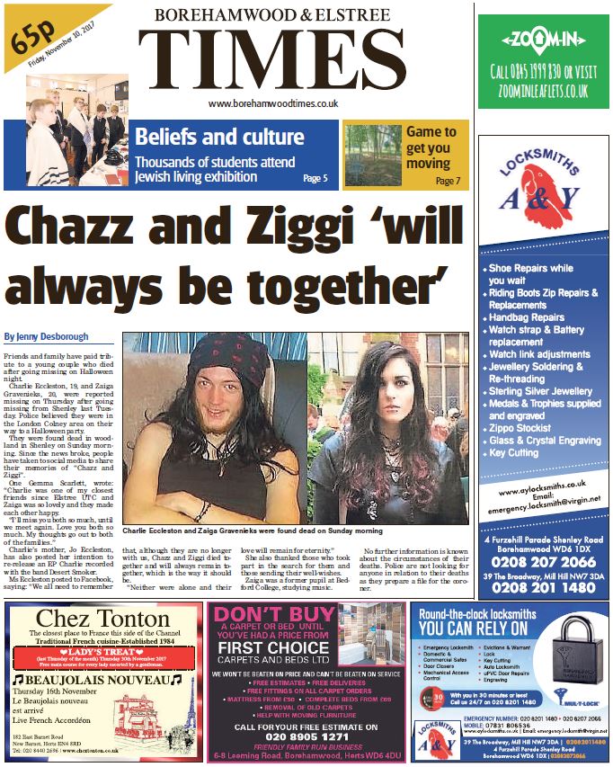 The Borehamwood Times is out today! Your local paper full of news, businesses, property and sport! Advertise next week in paper and online 01923 216216