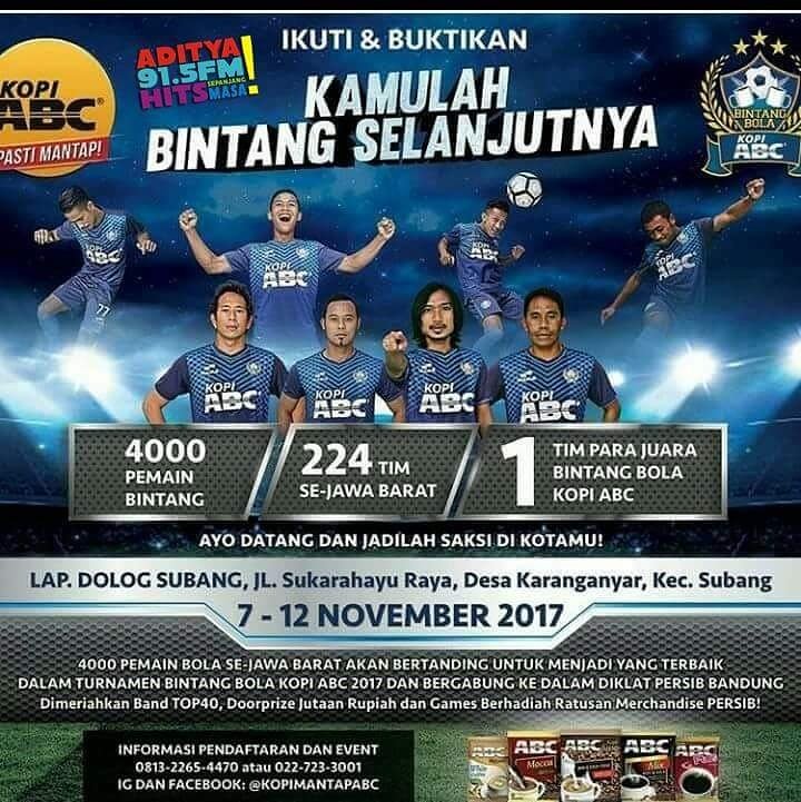 Jangan lewatkan pertandingan2 seru dan nantikan kehadiran para pemain <a href="/persib/">PERSIB</a>  di bintang bola @kopimantapABC  2017 @lap.dolog Subang " Serbu Bobotoh '