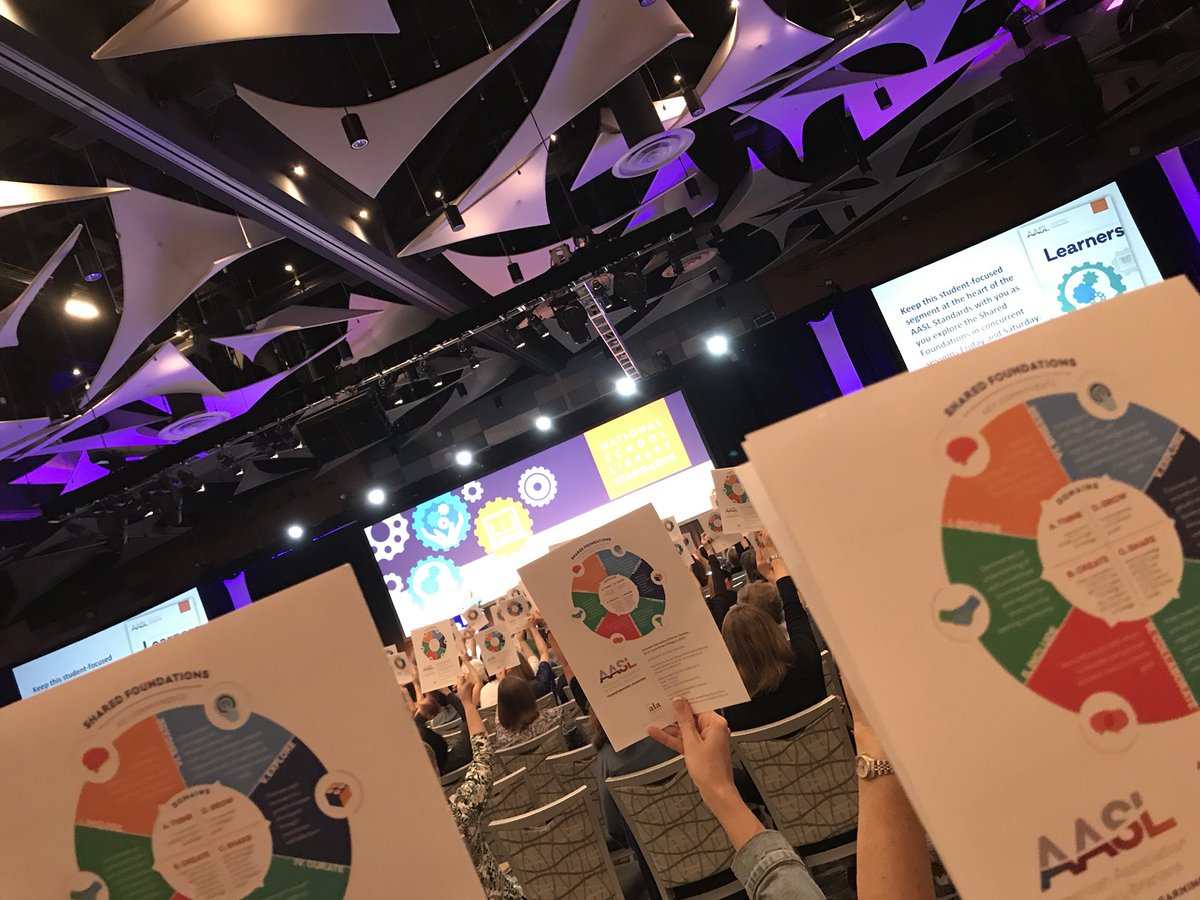 carinapierce's tweet photo. Launching the new #AASLStandards at #aasl17. #werealllearners #inquire #include #collaborate #curate #explore #engage @aasl #librarystandards https://t.co/g4HI9CTdKJ