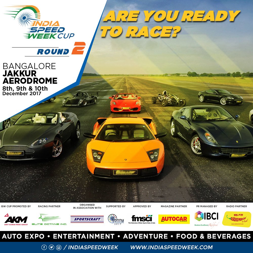 indiaspeedweek's tweet photo. Show your racing skills on the strip at #IndiaSpeedWeekRound2 - Jakkur Aerodrome, Bangalore on 8th, 9th & 10th December, 2017. https://t.co/0zWlVgtHKL