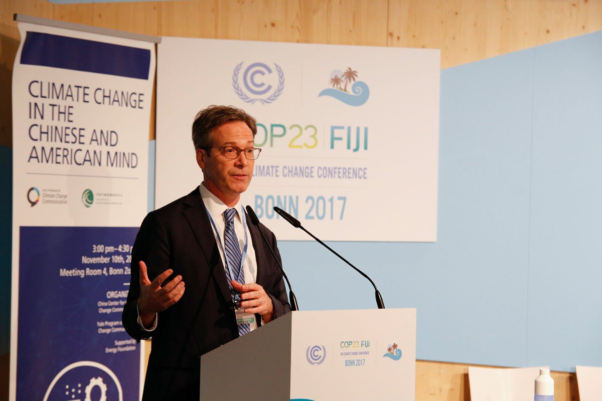 “We are back to where we were in 2007” in terms of the percentage of Americans who think #climatechange is happening, and the percentage of those who are worried about #climatechange is in the all time high", said Anthony Leiserowitz <a href="/YaleClimateComm/">Yale Program on Climate Change Communication</a> #COP23