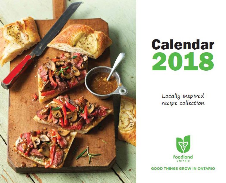 Our 2018 Calendars are available! Pick one up at your local grocery store. The recipes will also be shared on social media &amp; our website. #loveONTfood #foodland40