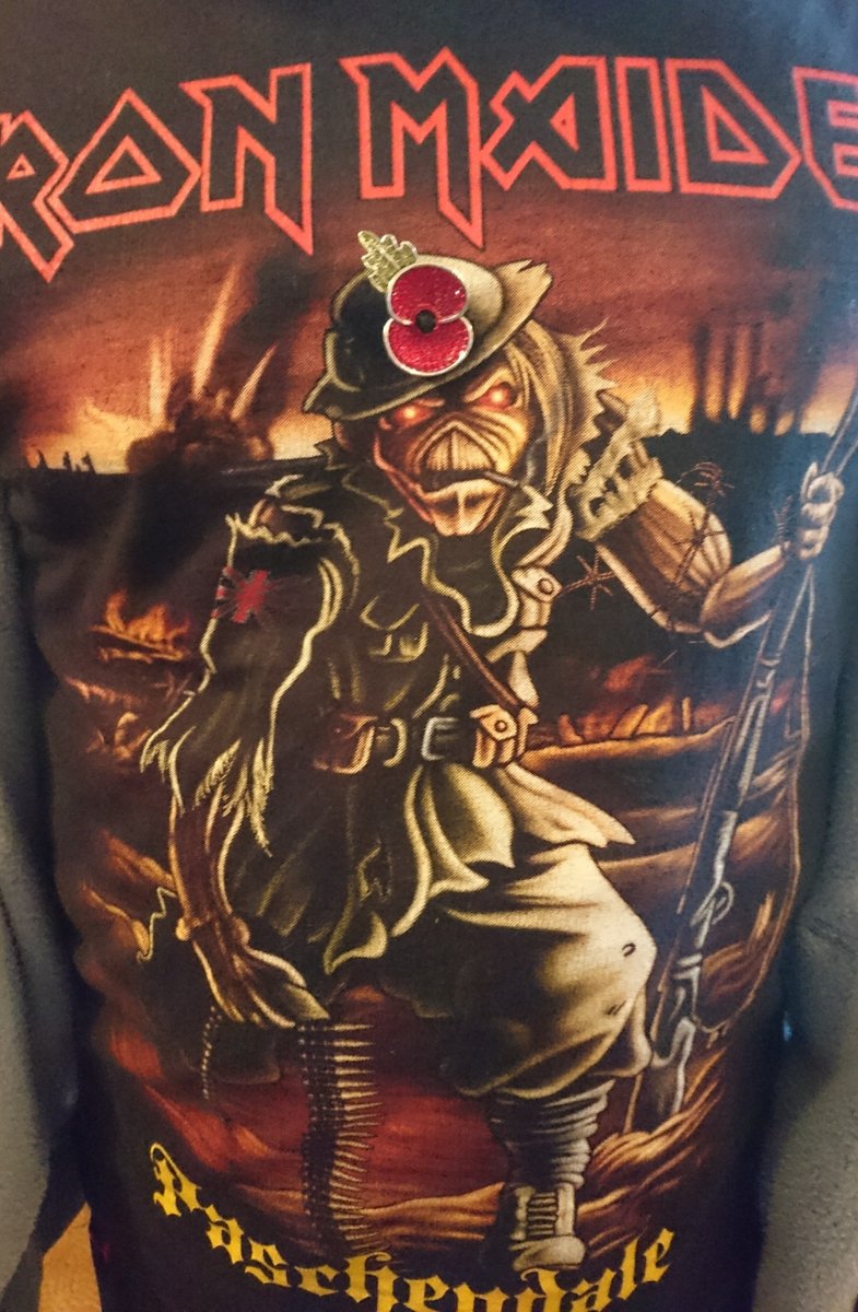 MixAsylum's tweet photo. @IronMaiden 
To  mark 100 years today since the Battle of Paschendale, I thought this would be a fitting tribute to all our armed services who put themselves  in harm's way for our freedom so that we can live our lives in peace. Pls RT :) 
 #BattleofPaschendale
 #Remembrance https://t.co/UYCHSUsPqm