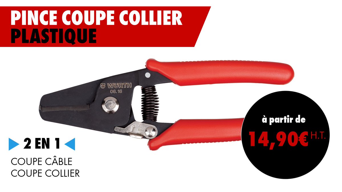 Wurth_France's tweet photo. #BonPlan : La pince coupe collier et câble est proposée à partir de 14,90€HT (à partir de 2 pinces achetées) ! >> https://t.co/fyRQKw98Zu https://t.co/HP1MvvAkgy