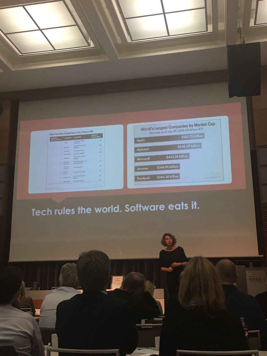 Rettsdata's tweet image. 'Tech rules the world. Software eats it' @SilvijaSeres #DKOslo2017 #digitalledelse