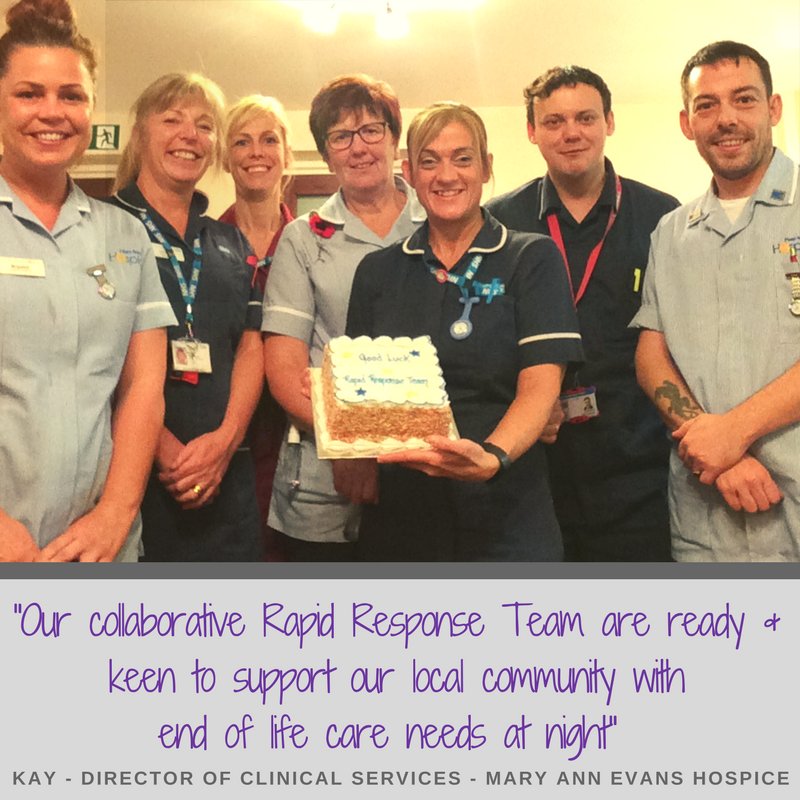maehospice's tweet photo. We've launched our #collaborative #RapidResponseservice! Wishing the #team #GoodLuck @nhsswft #FeelGoodFriday #NorthWarks #SouthWarks https://t.co/usDfG482UX