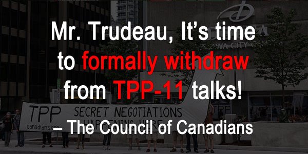 CanadiansOrg's tweet photo. Canada should walk away from #TPP11 talks https://t.co/fZ1VvSVQtX https://t.co/Vxfn5KacwV