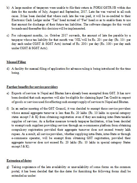 askGST_GoI's tweet photo. Press Release: Recommendations made by the GST Council in the 23rd meeting at Guwahati on 10th November, 2017 https://t.co/BIp7RB5ihR