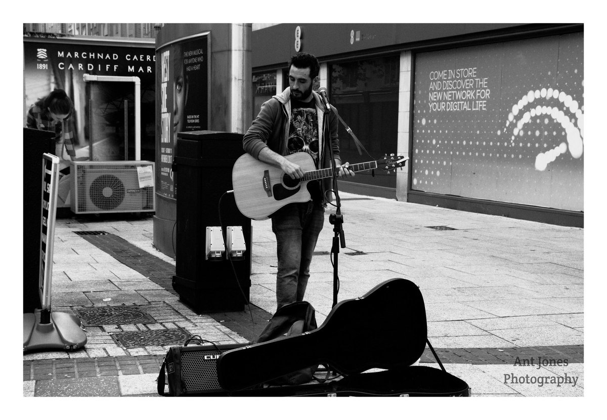 welshphotog's tweet photo. Another from my #buskers  of #Cardiff  project. Set of #blackandwhite #photographs https://t.co/B7q9wDlYhB