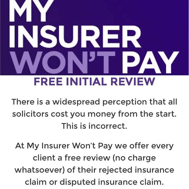 insurerwontpay's tweet image. My Insurer Wont Pay offer a free review to anyone who has had an insurance claim rejected to see if it was wrongly done so. Contact us for your review to see if we can help on a no win no fee basis. #insuranceclaim #insuranceclaimrejected #claimrejected #fridayfeeling #nowinnofee