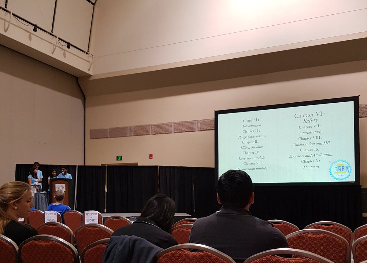 Yay the first Indian team to present is @Iiserpune_igem . #iGEM2017  #igemIndia