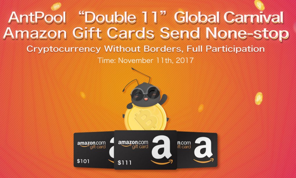 AntPoolofficial's tweet photo. AntPool “Double 11”Global Carnival. Reply this twee to win AmazonGiftCards Worth from $11 up to $111. Learn more: https://t.co/w7GrTY3oWX https://t.co/qT1rlpTgex