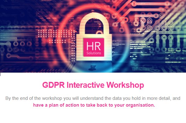 HRSolutionsUK's tweet image. Get a #GDPR plan of action to take back to your organisation. ht.ly/WVoO30gtf57 
#GDPRWorkshop  #HRSolutions
@CBIEastMids @chamberMK