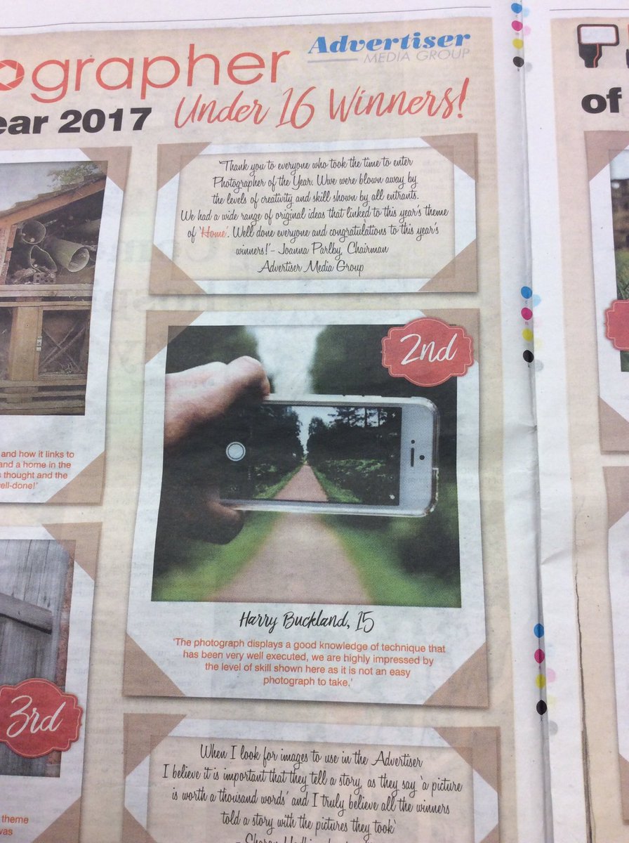AST_Hig's tweet photo. Pretty proud of ODH Harry - published #great job #futurephotographer #oakrocks @oak_college @TuxfordART @TuxfordAcademy https://t.co/OPM0lRfj6b