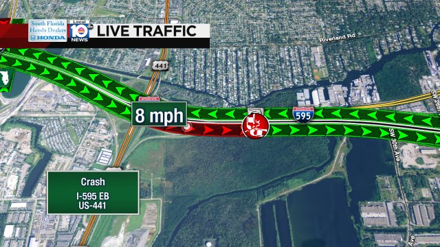 Crash on I-595 EB at US-441 3 lanes blocked! #traffic https://t.co/B4yiYfpHyo