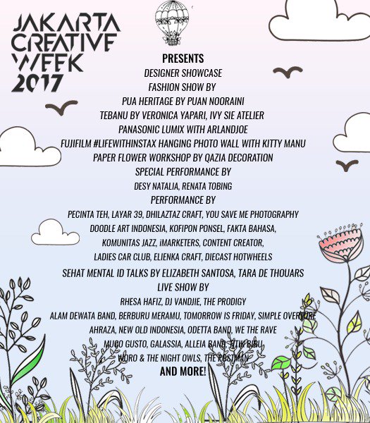 liputan6dotcom's tweet photo. Fashion people, don't miss out Jakarta Creative Week at Kota Kasablanka at 23-26 November 2017! #JakartaCreativeWeek https://t.co/TJPVOV4ddC