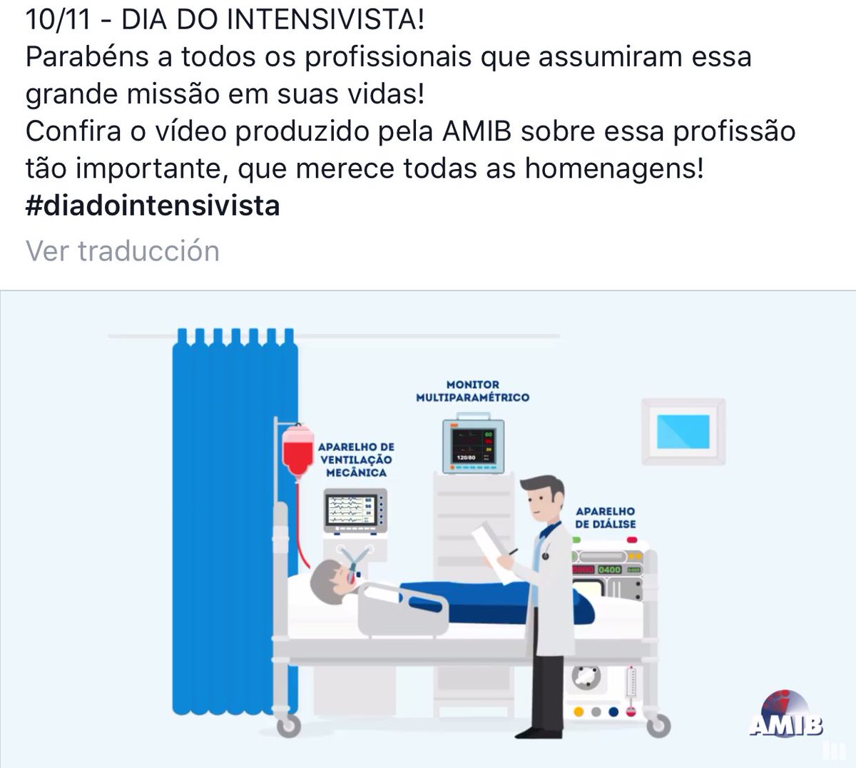 AleMRV_'s tweet photo. Hoy 10Nov Día del Médico Intensivista en Brasil @AMIB_oficial @azevedo_lcp cc @drfjmed #DiaDoIntensivista #WFSICCM #CBMI https://t.co/2ODQDuENrA