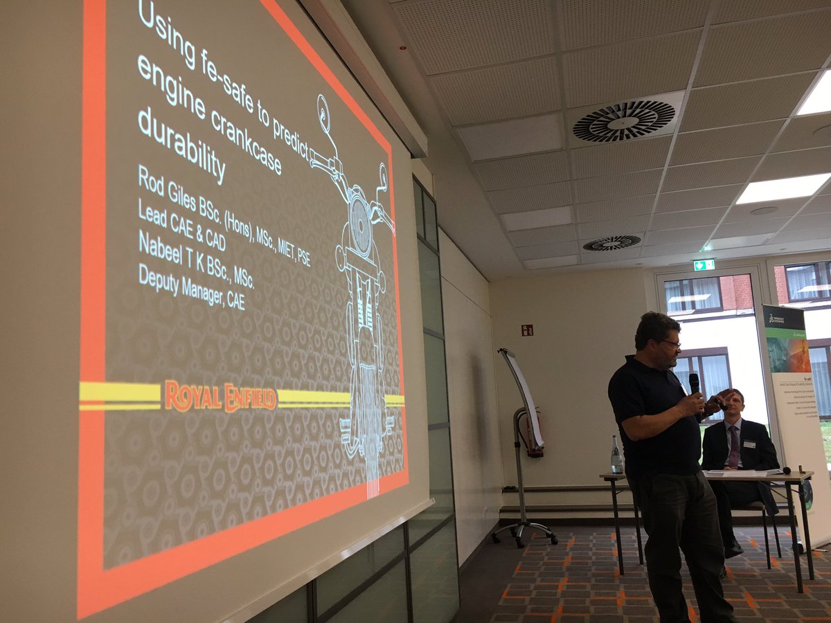 3DS_Stephanie's tweet photo. Hot off the press @RodGiles4 gives #fesafeUGM audience sneak peak of new 2-cylinder engine launched this week. #Durabilitybydesign #fesafe https://t.co/2kDjJVP0ee