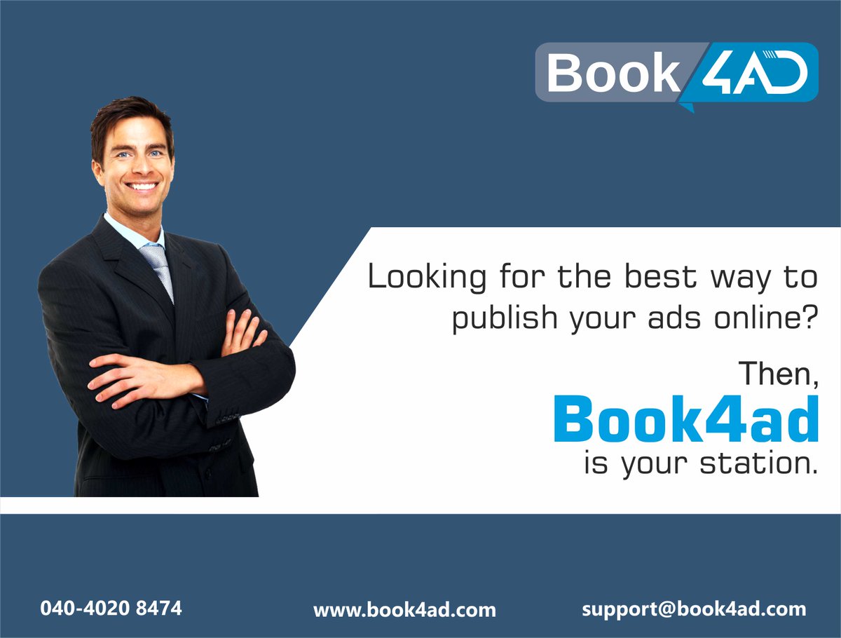 book4ad's tweet photo. Book4ad is the best way to Publish your #AdsOnline.
https://t.co/Vj7o5sEjra
@IndianExpress @Advertising_biz @timesofindia @IndiaToday @the_hindu
@Brilliant_Ads https://t.co/5YVU3KMns6
