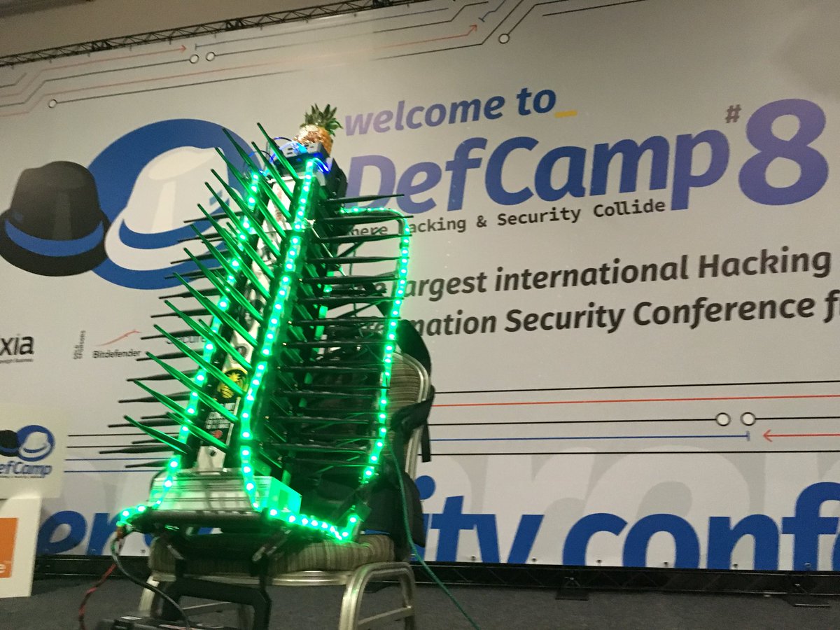 Next at #DefCamp2017: WiFi cactus and Pineapple Rick! Be here at 2pm.