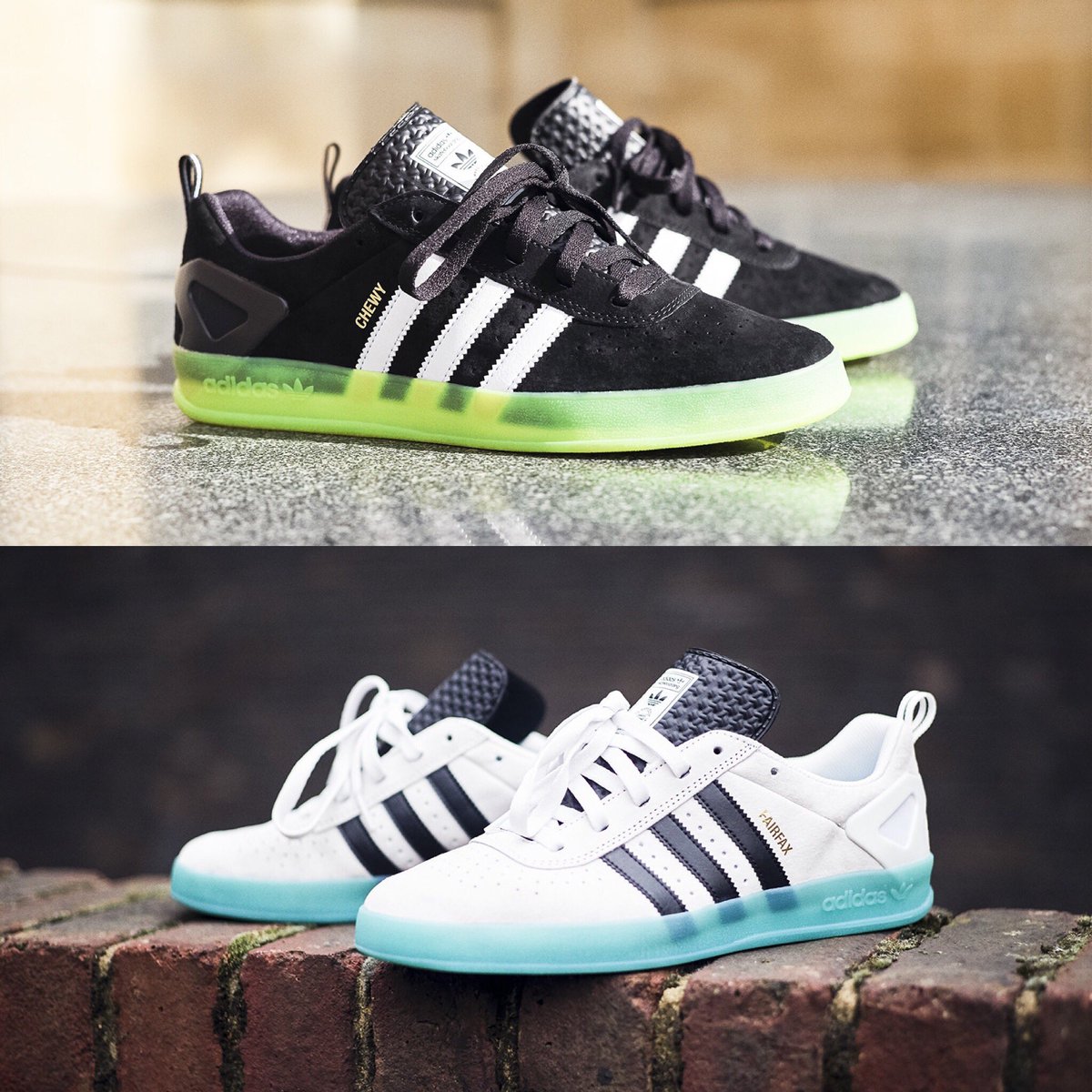 KenAshimoto's tweet photo. #adidas の #PalacePro 。パッと目を惹くクリアソールの色が素晴らしい。クリアソールは実は扱いが難しい。見えてはいけない部分が見えてしまうし、それが綺麗に出来るかはアッパーとソールの色の組み合わせによる。これらのカラーはちゃんと綺麗に見えるようにしてあるとおもう。 https://t.co/Ir2QF25DLP