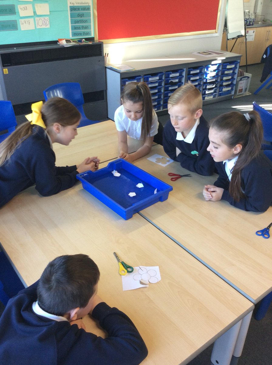 parkendprimary's tweet photo. Year 5 Mulberry have been experimenting with paper flowers to see if they sink, float or open up #tdtscience https://t.co/dFvELr9XgS
