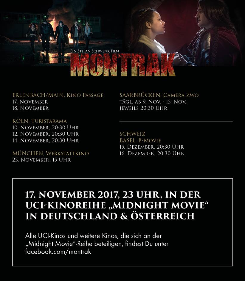 MontrakMovie's tweet photo. Neue #Kino-Termine. Schaut #Montrak. Es lohnt sich! 
#VAMPIRE #Film #DeutschesKino #München #Saarbrücken #Erlenbach #Basel #Koeln https://t.co/DGBOqhp3G0
