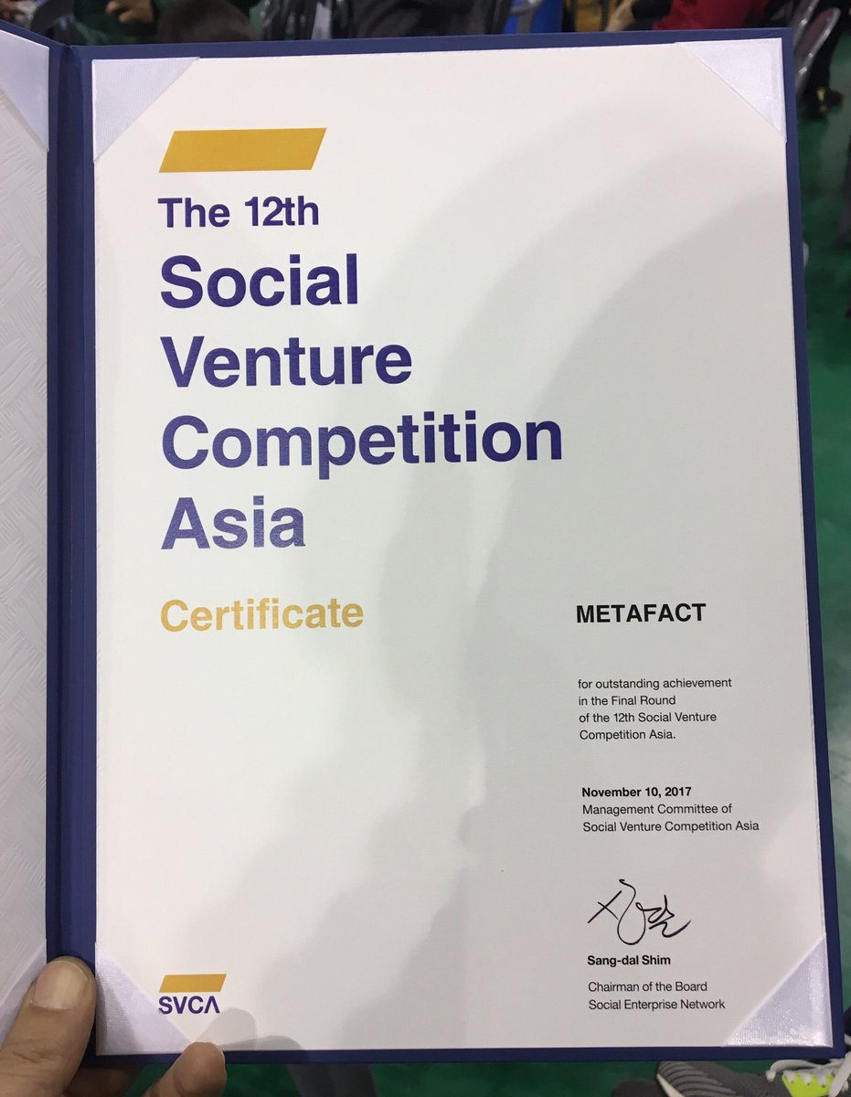 sagared's tweet photo. Proud to report that an MoU has been signed between @aifactcheck and #HYUvolunteercorp, #AsianDevlopmentBank, #HYULinkFoundation, The Vice President of Philippines and #Enderuncollage. #MetaFact looks forward to these new partnerships as we press on in the fight against #FakeNews https://t.co/jKpe4qJtGJ