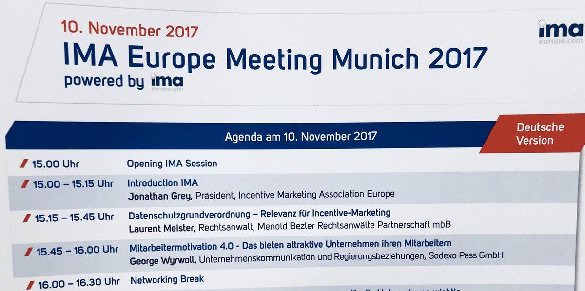 PR_Union's tweet photo. #Sodexo Vortrag zur #Mitarbeitermotivation auf dem Meeting der Incentive Marketing Association in München #igccs17 #Mitarbeitermotivation4.0 https://t.co/UtfIm9MYe6