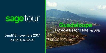 CelineGlandor's tweet photo. J-3.... Nous vous attendons ! #sagetourguadeloupe #sagefrance #sage100C #sageexport @LaurentDechaux https://t.co/C3OIhDYgRg