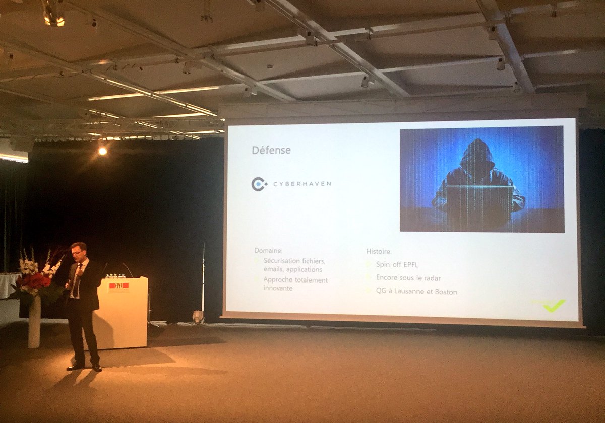 Conférence #cyberVD17 | <a href="/PatBarbey/">Patrick Barbey</a> mentionne trois solutions #VDtech innovantes: <a href="/strong_codes/">strong.codes</a> <a href="/Sysmosoft/">sysmosoft</a> <a href="/CyberhavenInc/">Cyberhaven</a> sans oublier <a href="/pryv/">Pryv</a>