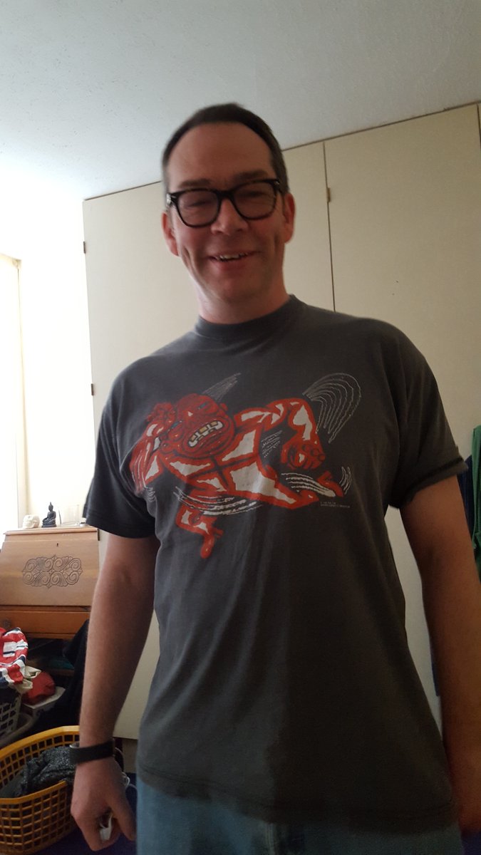 RattyCole's tweet photo. It's @BBC6Music Wear your old band T Shirt to work day. Here's my The The shirt from '91 Lyrics more relevant today than ever ;)  #TShirtDay https://t.co/fcvjvJnc06