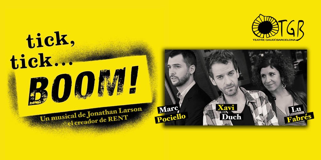 EnviosClickline's tweet image. Clickline apuesta por la cultura ofreciéndote un 25% de descuento al comprar tu entrada
Disfruta de la obra “TICK, TICK… BOOM” en el Teatro Gaudí de Barcelona Cuenta la historia de un joven aspirante a compositor que debe decidir si quiere seguir luchando por su sueño
