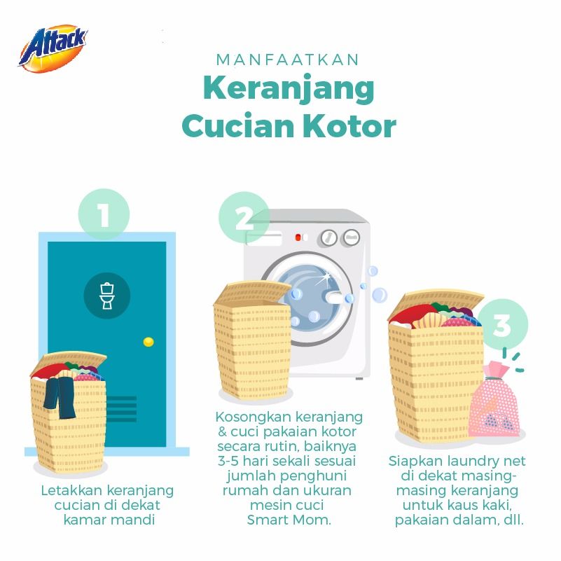 solusiibuattack's tweet photo. Agar pakaian kotor Smart Mom tidak terlihat berantakan dan juga menyebarkan kuman di area rumah. Simpanlah pakaian kotor di keranjang cucian dengan penutup. Cuci keranjang ini secara rutin, dan perhatikan hal-hal berikut. #MoreThanClean #SolusiAttack https://t.co/UQ1VEXSAyY